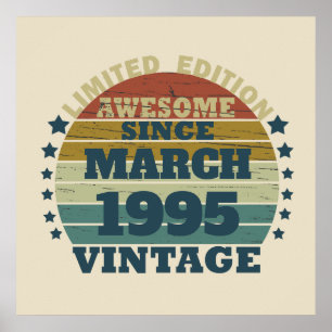 Póster Fiesta de cumpleaños personalizada treinta vintage