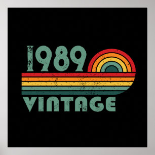 Póster Fiesta de cumpleaños personalizada vintage 35