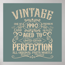 Póster Fiesta de cumpleaños personalizada vintage 35