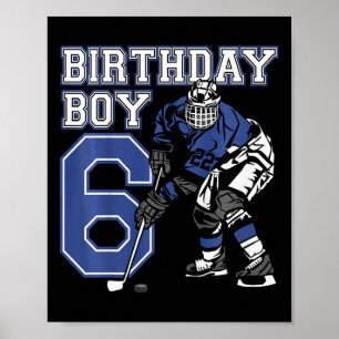 Póster Fiesta de cumpleaños temática de hockey sobre hiel