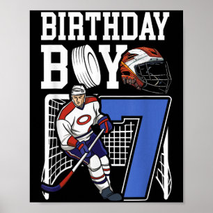 Póster Fiesta de cumpleaños temática de hockey sobre hiel