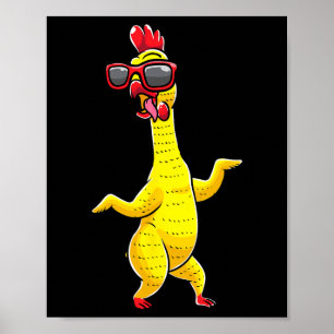 Póster Fiesta de danza del pollo con caucho Niños diverti