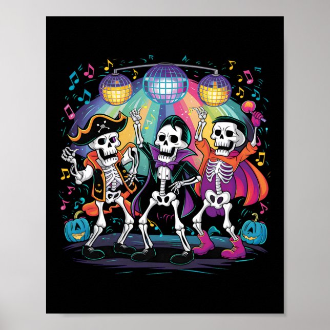 Póster Fiesta de danza Skeleton habló con celebración de  (Frente)