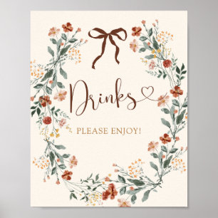 Póster Fiesta de Despedida de Soltera Coquette Bow Otoño