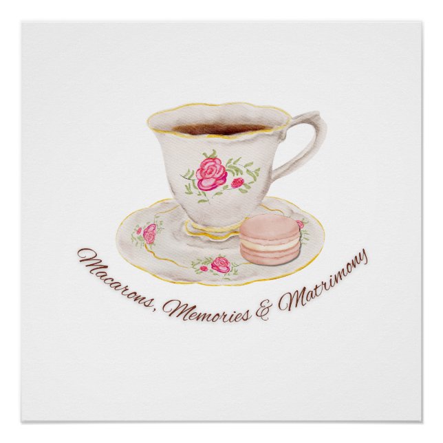 Póster Fiesta de Despedida de Soltera Elegante Tea Party (Anverso)