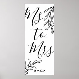 Póster Fiesta de Despedida de Soltera Floral Sras a Sra