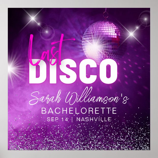 Póster Fiesta de Despedida de Soltera Última Disco Rosa N (Frente)
