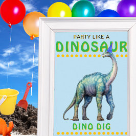 Póster Fiesta de dinosaurios Rótulo de decoración: Dino D
