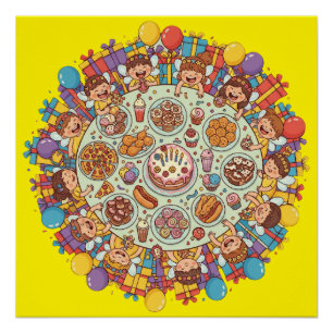 Póster Fiesta De Disfraces De Leche De Color Amarillo Par