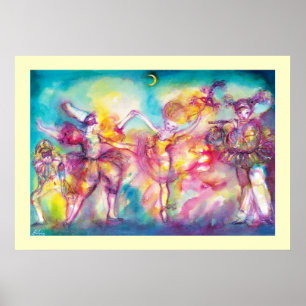 Póster FIESTA DE DISFRACES, Máscaras de Mardi Gras, Baile