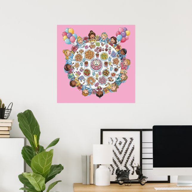 Póster Fiesta de disfraces temáticos de Princesa (Oficina en casa)
