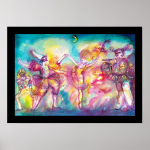 Póster FIESTA DE DISFRAZES, Máscaras de Mardi Gras, Baile