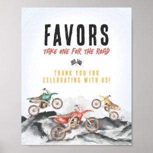 Póster Fiesta de ducha de motocicletas sucia favorece el