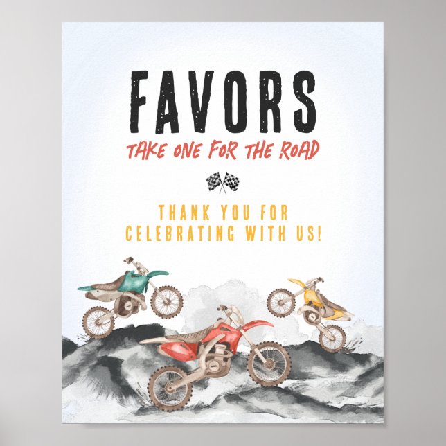 Póster Fiesta de ducha de motocicletas sucia favorece el  (Frente)