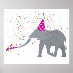 Póster Fiesta de elefantes - Animales que tienen un Fiest