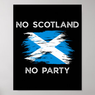 Póster Fiesta de Escocia Bandera Escocesa Hombres Mujeres