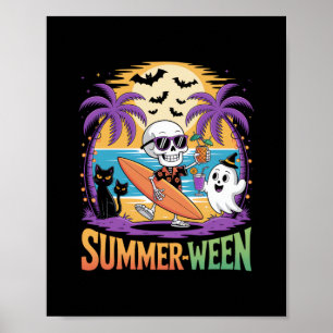 Póster Fiesta de esqueletos Summerween Halloween
