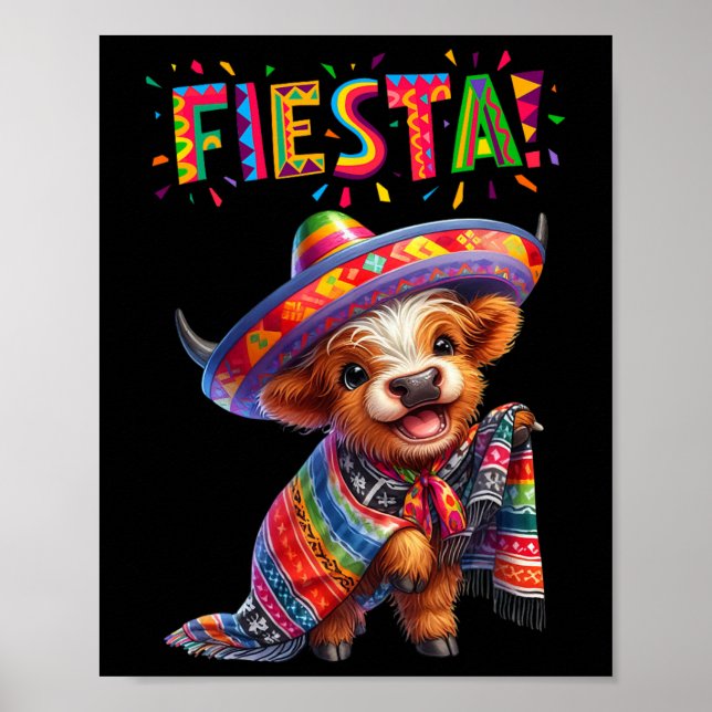 Póster Fiesta de Fiesta Mexicana de Vaca Cinco De Mayo (Frente)