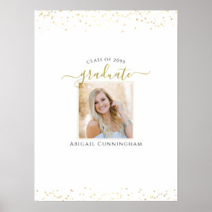 Póster Fiesta de Firma de Fotos de Graduación con Letra D
