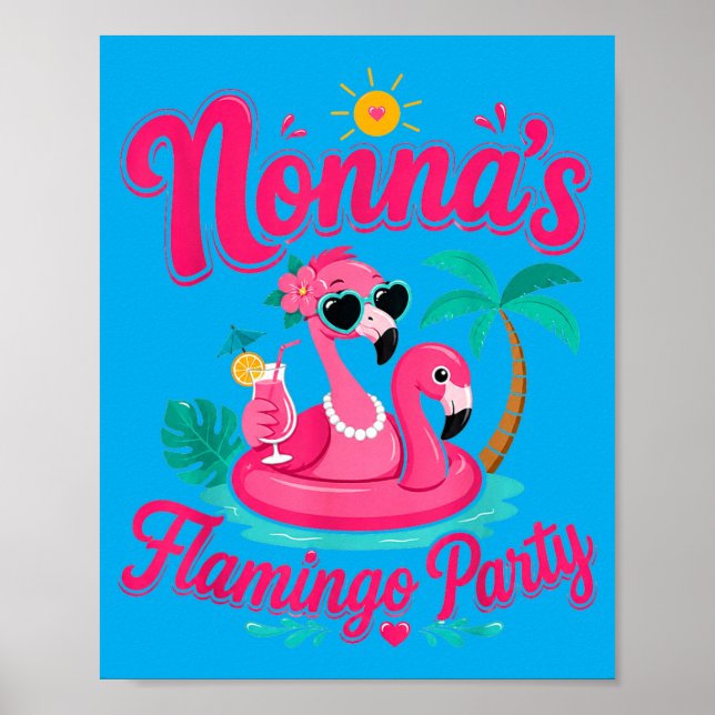 Póster Fiesta de flamencos de Nonnas Abuela linda Vacacio (Frente)
