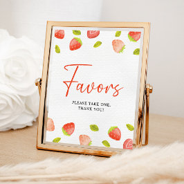 Póster Fiesta de fresa Berry Sweet Party Favor Rótulo
