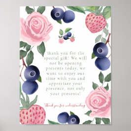 Póster Fiesta de fresa y arándano Gracias Rótulo Regalos