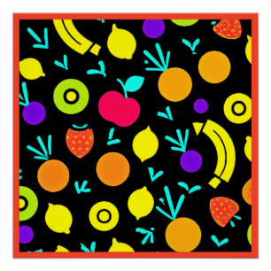 Póster Fiesta de fruta luminosa