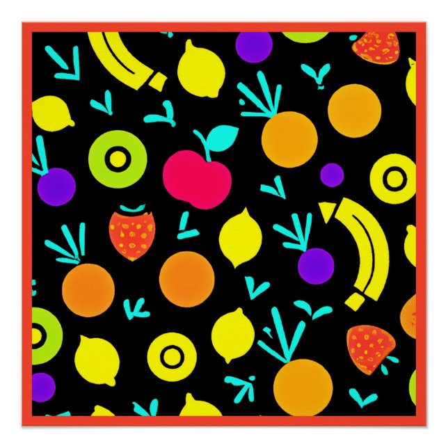 Póster Fiesta de fruta luminosa (Anverso)