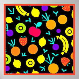 Póster Fiesta de fruta luminosa