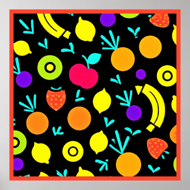 Póster Fiesta de fruta luminosa (Frente)