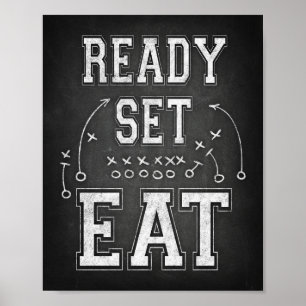 Póster Fiesta de fútbol listo set Rótulo de comida de im