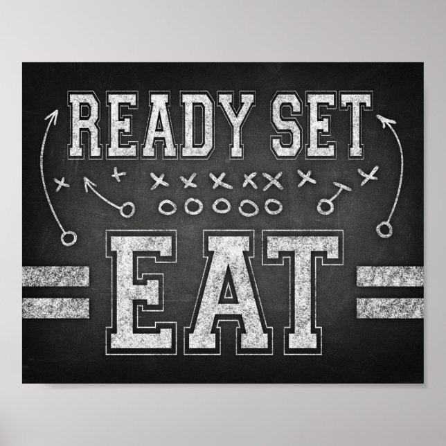 Póster Fiesta de fútbol listo set Rótulo de comida  de im (Frente)