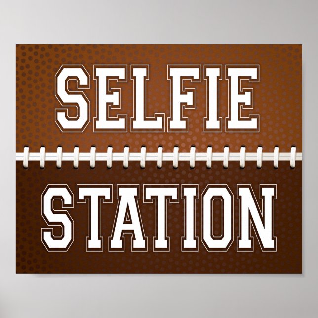 Póster Fiesta de fútbol SELFIE STATION Rótulo Imprimir (Frente)
