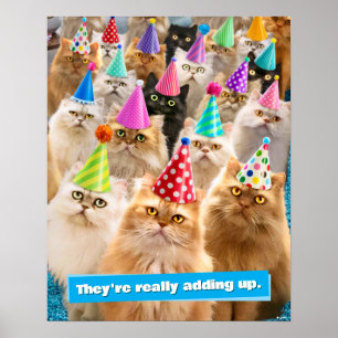 Póster Fiesta de Gatos