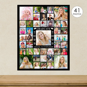 Póster Fiesta de Graduación Collage Personalizado de 41 F