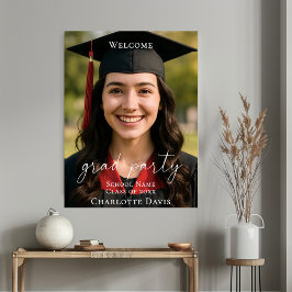 Póster Fiesta de graduación con foto moderna y sencilla d
