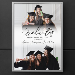 Póster Fiesta de graduación de amigos con collage de foto