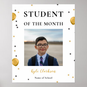 Póster Fiesta de graduación del estudiante del mes de fie