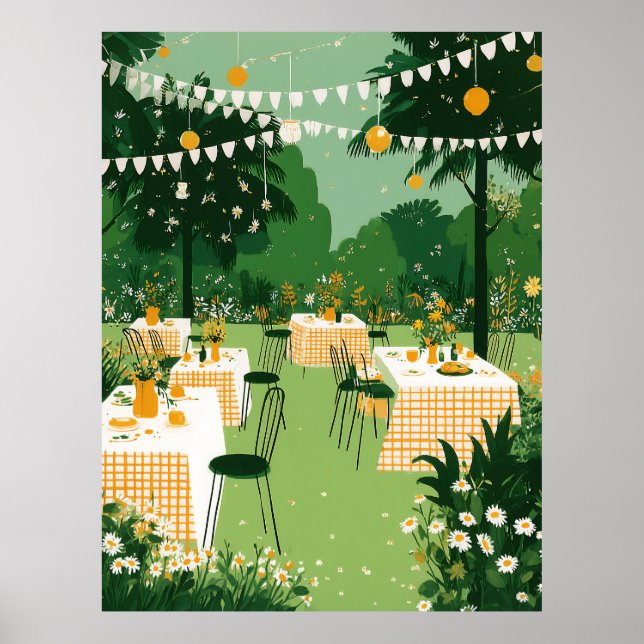 Póster Fiesta de Graduación en Jardín Soleado (Frente)
