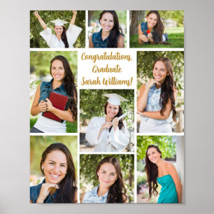 Póster Fiesta de Graduación Felicitaciones Collage de 9 F