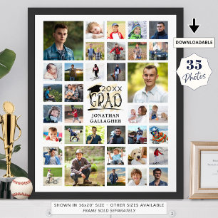 Póster Fiesta de Graduación Moderna 35 Collages de fotos