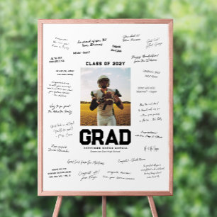 Póster Fiesta de graduación una foto de graduado firma