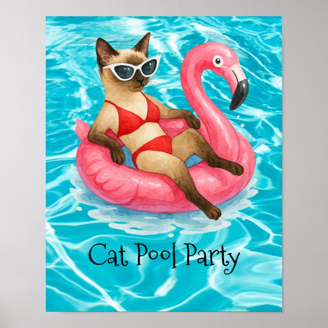 Póster Fiesta de grupo de gato (Frente)
