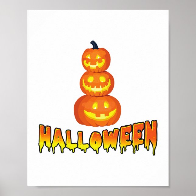 Póster Fiesta de Halloween, calabazas de Halloween (Frente)