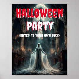 Póster Fiesta de Halloween con fantasía temible