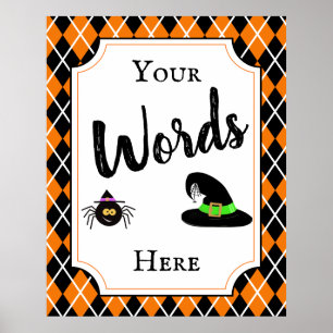 Póster fiesta de halloween crea tu espeluznante araña de
