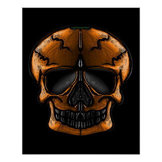 Póster Fiesta de Halloween de Calavera de Calabaza