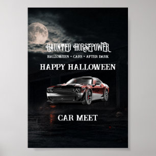 Póster Fiesta de Halloween de Muscle Car Americano Espelu