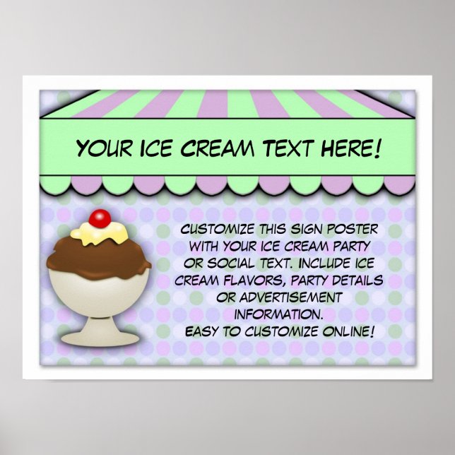 Póster Fiesta de helados, pastel Sweet Shoppe (Frente)