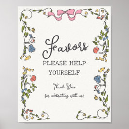 Póster Fiesta de jardín caprichoso francés favorito flora